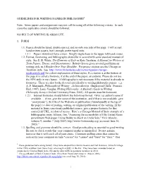 Guidelines for Writing Papers in Philosophy1