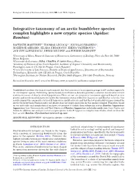 Integrative Taxonomy of an Arctic Bumblebee Species Complex