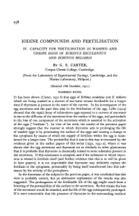 Iodine Compounds and Fertilisation Iv
