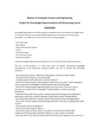 Master in Computer Science and Engineering Project for Knowledge
