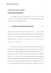 SUPPLEMENTARY MATERIAL: I. Fitting of the Hessian Matrix
