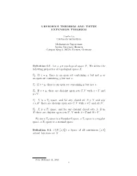 URYSOHN's THEOREM and TIETZE EXTENSION THEOREM Definition