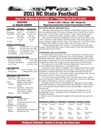 2011 NC State Football Game 5: NC State (2-2, 0-1 ACC) Vs