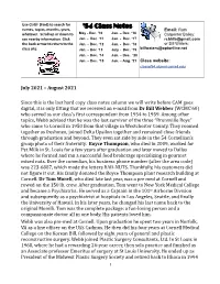 '54 Class Notes Names, Topics, Months, Years, Email: Ruth Whatever
