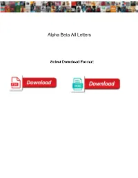 Alpha Beta All Letters