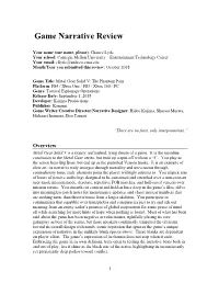 Game Narrative Review