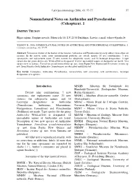 Nomenclatural Notes on Anthicidae and Pyrochroidae (Coleoptera). 1