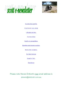 Please Note Steven Enticott's New Email Address