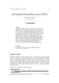The European Union Public Licence (EUPL) 121