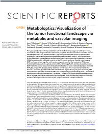 Visualization of the Tumor Functional Landscape Via Metabolic and Vascular Imaging Received: 3 November 2017 Amy F