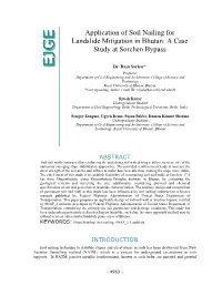 Application of Soil Nailing for Landslide Mitigation in Bhutan: a Case Study at Sorchen Bypass