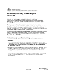 Biodiversity Summary: Mallee, Victoria