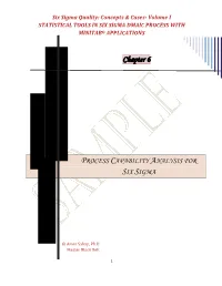 Chapter 6: Process Capability Analysis for Six Sigma