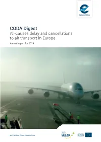 CODA Digest All-Causes Delay and Cancellations to Air Transport in Europe Annual Report for 2019