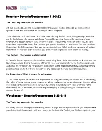 Devarim – Devarim/Deuteronomy 1:1-3:22 V'etchanan – Devarim