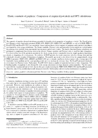 Elastic Constants of Graphene: Comparison of Empirical Potentials and DFT Calculations