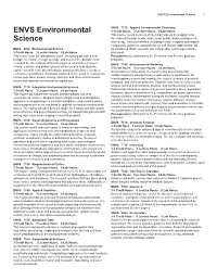 ENVS Environmental Science 1