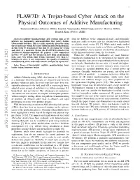 FLAW3D: a Trojan-Based Cyber Attack on the Physical Outcomes Of