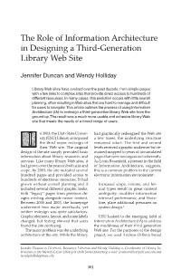 The Role of Information Architecture in Designing a Third-Generation Library Web Site
