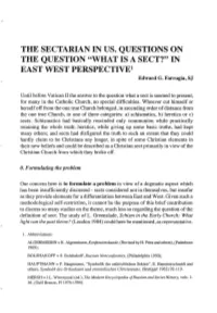 "WHAT IS a SECT?" in EAST WEST Perspectivel Edward G