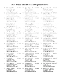2021 Rhode Island House of Representatives
