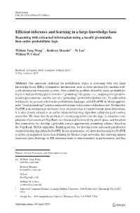 Efficient Inference and Learning in a Large Knowledge Base