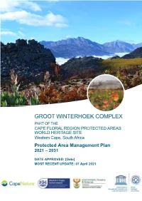 Groot Winterhoek Complex PAMP