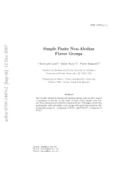 Simple Finite Non-Abelian Flavor Groups