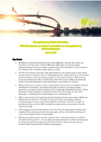 Strengthening Multiculturalism SBS Submission to Select Committee on Strengthening Multiculturalism June 2017
