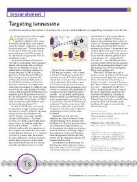 Targeting Tennessine Liz Williams Explores the Synthesis of Tennessine, a Story in Which Elements in Supporting Roles Play a Crucial Part