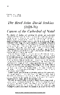 The Revd John David Jenkins (1828-76)