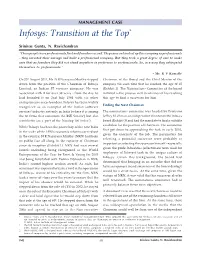 Infosys: Transition at the Top*