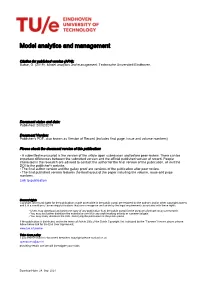 Model Analytics and Management