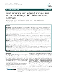 Novel Transcripts from a Distinct Promoter That Encode the Full-Length