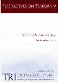 Perspectives on Terrorism, Volume 5, Issue