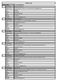 Trainer List