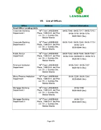 VII. List of Offices