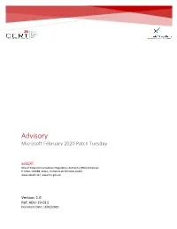 Advisory Microsoft February 2020 Patch Tuesday