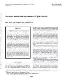 Anisotropic Surface-Wave Characterization of Granular Media