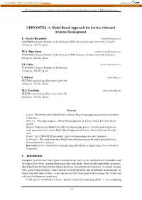 CERVANTES: a Model-Based Approach for Service-Oriented Systems Development