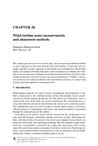 CHAPTER 20 Wind Turbine Noise Measurements and Abatement