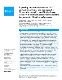 Exploring the Transcriptome of Luxi- and &Dgr;Ains Mutants and the Impact of N-3-Oxo-Hexanoyl-L