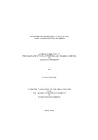 Phylogenetic Supertree Construction Using Constraint Programming a Thesis Submitted to the Graduate School of Natural and Appli