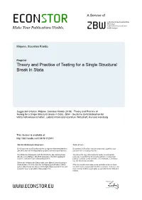 Theory and Practice of Testing for a Single Structural Break in Stata
