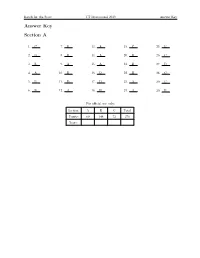 Answer Key Section A