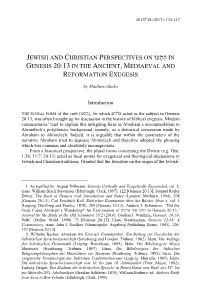 Jewish and Christian Perspectives on ??????? in Genesis 20:13 in the Ancient, Mediaeval and Reformed Exegesis