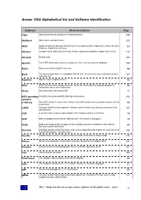 OSS Alphabetical List and Software Identification