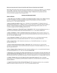 References Associated with K. Bernard's Excel File Called “Review of Clostridium April 18 2017” NOTE: Many Older Species C