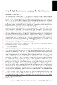 Seq: a High-Performance Language for Bioinformatics