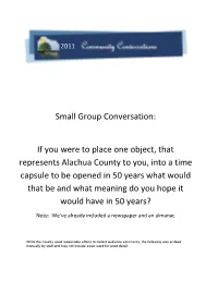 Small Group Conversation: If You Were to Place One Object, That Represents